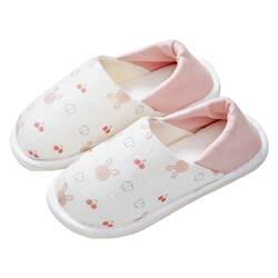 Guyangyang confinement shoes summer thin pure cotton breathable postpartum non-slip soft bottom heel summer pregnant women slippers