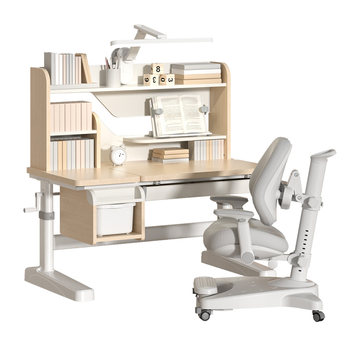 Boke elementary school children's solid wood lift table and chair set