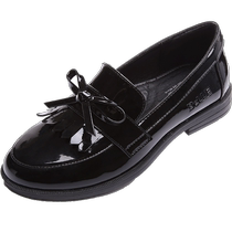 Belle childrens shoes loafers childrens black leather shoes girls single shoes performance shoes British uniform JK campus etiquette shoes