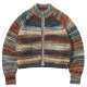 Turtleneck striped sweater cardigan 714street