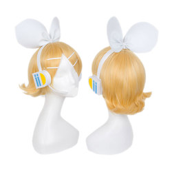 Hatsune Family Camellia Kagamine Twin Bells Rin sister and Len brother cos gray headphones headdress wig