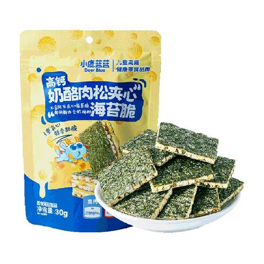 Fawn blue cheese, meat floss and seaweed