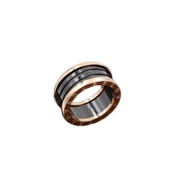 ສ່ວນບຸກຄົນ ceramic ສີດໍາ titanium steel 18K rose gold non-fading ring for men, high-end couple ring pairs, index fingerring for women