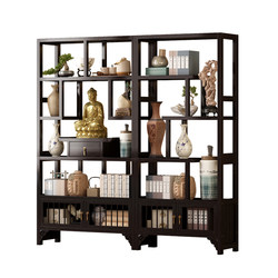 High-End Antique Display Shelf with Song Dynasty Aesthetics for Tea Display, Wall-Mounted Multi-Purpose Shelf, Non-Solid Wood Ornament Shelf