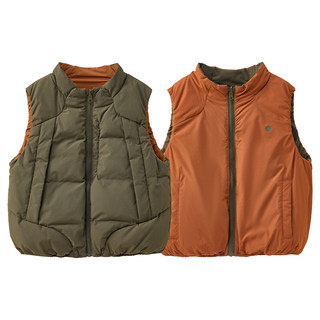 Q21嘎嘎羽绒双面穿儿童羽绒马甲男女童95白鸭绒立领山系风亲子款