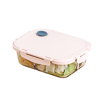 Heat resistant glass lunch box office worker refreshing box microwave oven heated lunchbox separated dining box 1998