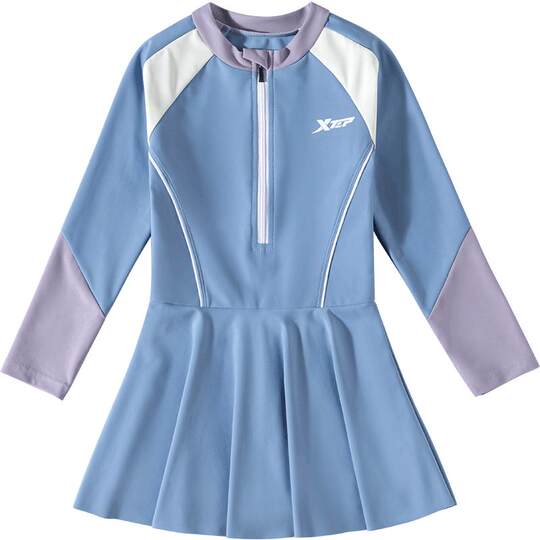 Xtep Kinder Badeanzug Mädchen Langarm Einteiliges Kleid