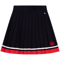Tommy 24 new spring and summer childrens clothing American college style embroidered pleated knitted skirt TH2412079