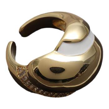 Gold and silver drop glaze whirlwind niche fashionable ring