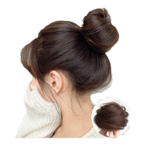 Real hair ball head wig for women natural fluffy hair band bud head lazy hair artifact internet celebrity wig bag headgear