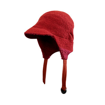 Exported to japan retro lamb wool flying hat with large head circumference