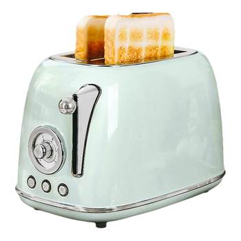 Irus dream green retro toaster toaster toaster home sandwich clamp heated toast rack breakfast machine