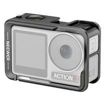 NEEWER Newr AC004 Applicable à un vaste territoire Lingering DJI Osmo Action 3 4 Caméra de mouvement en métal Boîtier de lapin Quick-déchirage rapide horizontal giflage vertical cadre de protection Rio