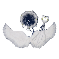 Genie angel wings dos adorned children Halloween Cos vêtements girl feather white feather props small outfits