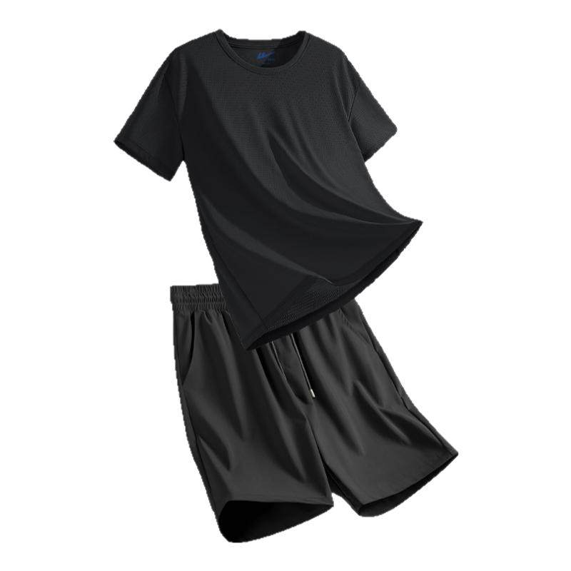 Pull back ice silk sports suit plus size for men