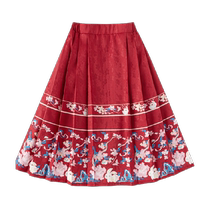Balabala childrens clothing girls horse-faced skirt childrens Hanfu 2024 autumn and winter new style national style half-length skirt