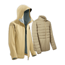 Jiaoxia mens three-in-one jacket LS19923 detachable air velvet liner autumn and winter waterproof windproof damp and cold resistant