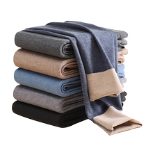 Catman Mens Autumn Pants Wear Goose Down Silk Bottoming Cotton Wool Pants Unmarked German Velvet Heated Plus Velvet Thickened Warm Pants