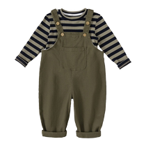 INSbobo girls spring suit 2024 new color matching striped boys suit casual overalls suit trendy