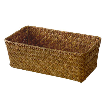 Ins feng handmade seaweed woven desktop storage basket