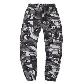 Summer thin wear-resistant camouflage pants men's small-foot overalls men's casual pants leg-tie work clothes ກາງເກງປະກັນໄພຜູ້ຊາຍ