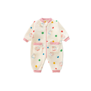 女童连体睡衣冬季保暖雪肤绒儿童防踢爬爬服宝宝加厚如厕版睡袋冬