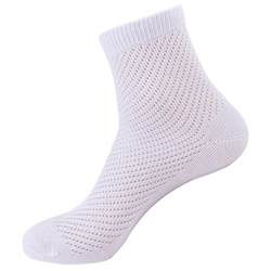 Oti love socks men's mid-calf summer thin mesh breathable solid color cotton socks deodorant sweat-absorbent white socks summer