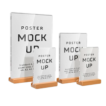 Acrylic desk card holder price Wine Water Card A5A4 Desktop Dining Card Table Cards Menu Display Cards Wooden Table Cards