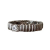 Hellojune S925 silver retro aged bamboo ring stacked gear wide ring