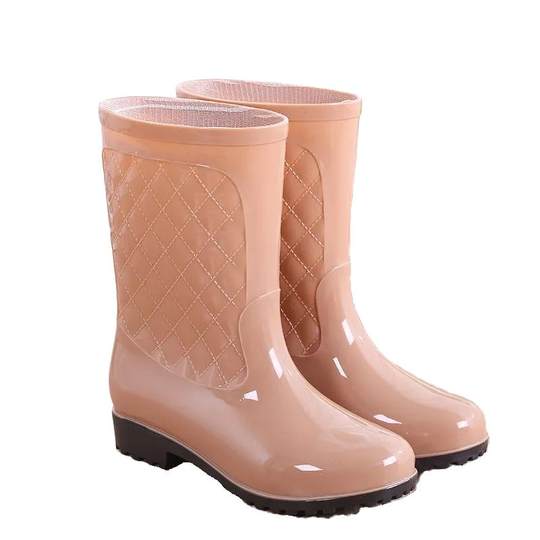 Mid-tube rain boots for women, all-season fashionable rain boots