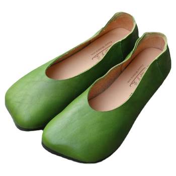 Vine cowhide casual shallow mouth comfortable women's shoes