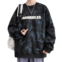 Letter printed sweatshirt mens spring and autumn new round neck loose long-sleeved T-shirt mens trendy American casual top