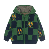 Maradin childrens clothing childrens jacket 24 autumn new style mens and womens plaid jacquard embroidery design sweater jacket