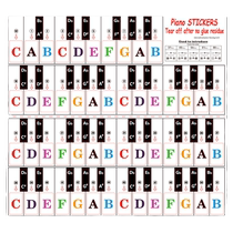 钢琴电子琴键盘贴字母按键贴音符贴儿童初学手卷钢琴通用音标贴纸