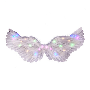 Angel wings ແຫຼ່ງແສງສະຫວ່າງ LED ປີກ feather luminous ສໍາລັບຜູ້ໃຫຍ່ແລະເດັກນ້ອຍ fairy ການປະຕິບັດ props Princess ດອກໄມ້ເດັກຍິງ