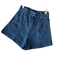High-waisted denim shorts for women summer 2024 new slimming wide-leg hot pants retro versatile hot pants for small people
