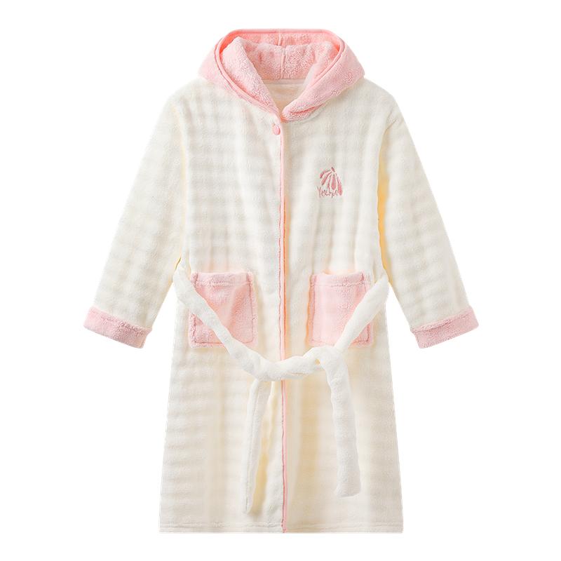 British thickened coral velvet nightgown home wear bathrobe