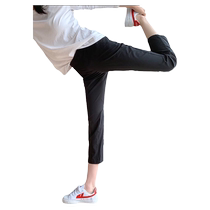 Ice silk quick-drying pants for women in summer thin large size fat mm three-point belly-covering pants eight-point casual pants for small people