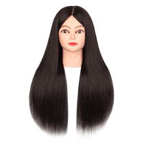 Hairdressing head model full real hair barber apprentice hair cutting practice dummy head model can be permed and dyed braided hair doll model head