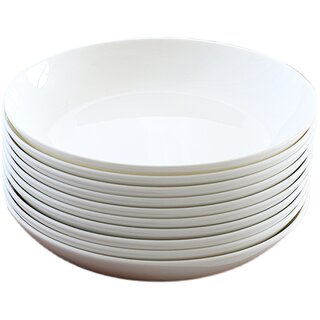 盘子菜盘家用纯白骨瓷餐具碟子陶瓷餐盘酒店骨碟深盘釉下彩高温瓷