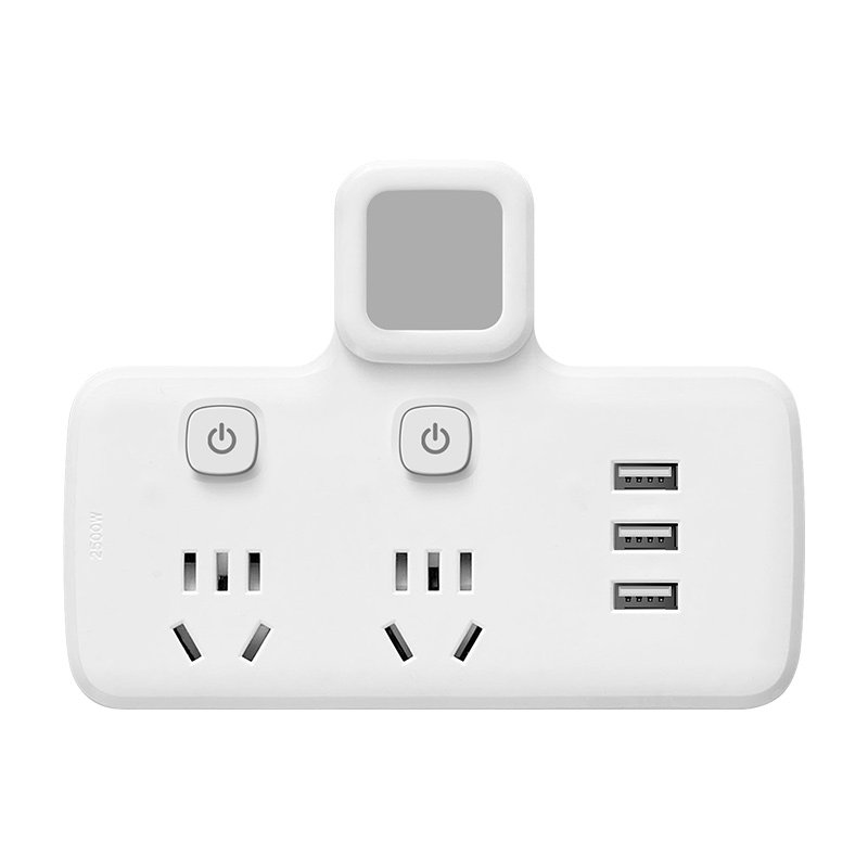 Socket extension converter one-turn multi-socket with USB night light power extender for home use