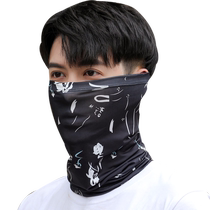 Headscarf riding mask sunscreen Neck Shade neck Hood Male Summer Motorcycle Ice Silk Outdoor Fishing Face Towel Thin