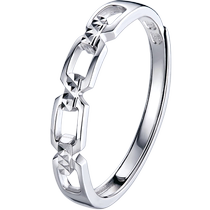 Lukfook Jewelry Geometric Chain Platinum Ring Pt950 Womens Platinum Couple Ring Price G07TBPR0017