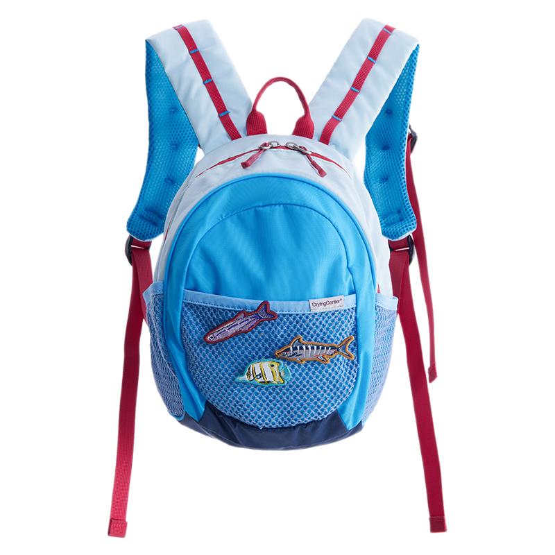 CryingCenter Contrast Color Pin Fish Embroidery Sports Casual Commuting Small Backpack CryingCenter