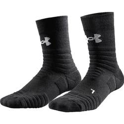 Under Armor Professional Basketball Socks Men's Mid-Tube UA ແທ້ຈິງແລ້ວ Elite Anti-Slip Towel Bottom Women's Mid-Tube Sports Socks Solid Color Socks