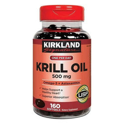 American Kirkland Kirkland Krill Oil Soft Capsules Upgraded Omega3 Fish Oil Astaxanthin 500mg 160 Capsules