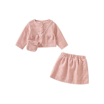 Girls small fragrance suit autumn clothes 2024 new childrens style clothes baby coat skirt two-piece set spring and autumn
