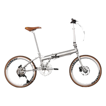 KOSDA 22-inch aluminum alloy ultra-light portable mens variable speed disc brake brushed silver urban commuter folding bicycle for women