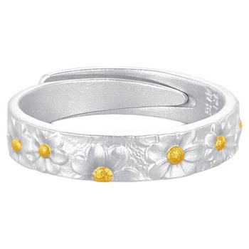 Trendy acer chasing daisy silver ring women's ring fashionable adjustable silver jewelry ring hand jewelry silver ring