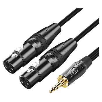 3.5 to dual xlr female mixer amplifier audio cable